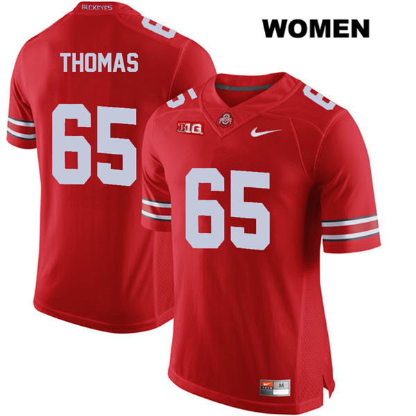 Ohio State Buckeyes Women's Phillip Thomas #65 Red Authentic Nike College NCAA Stitched Football Jersey HV19R55GN